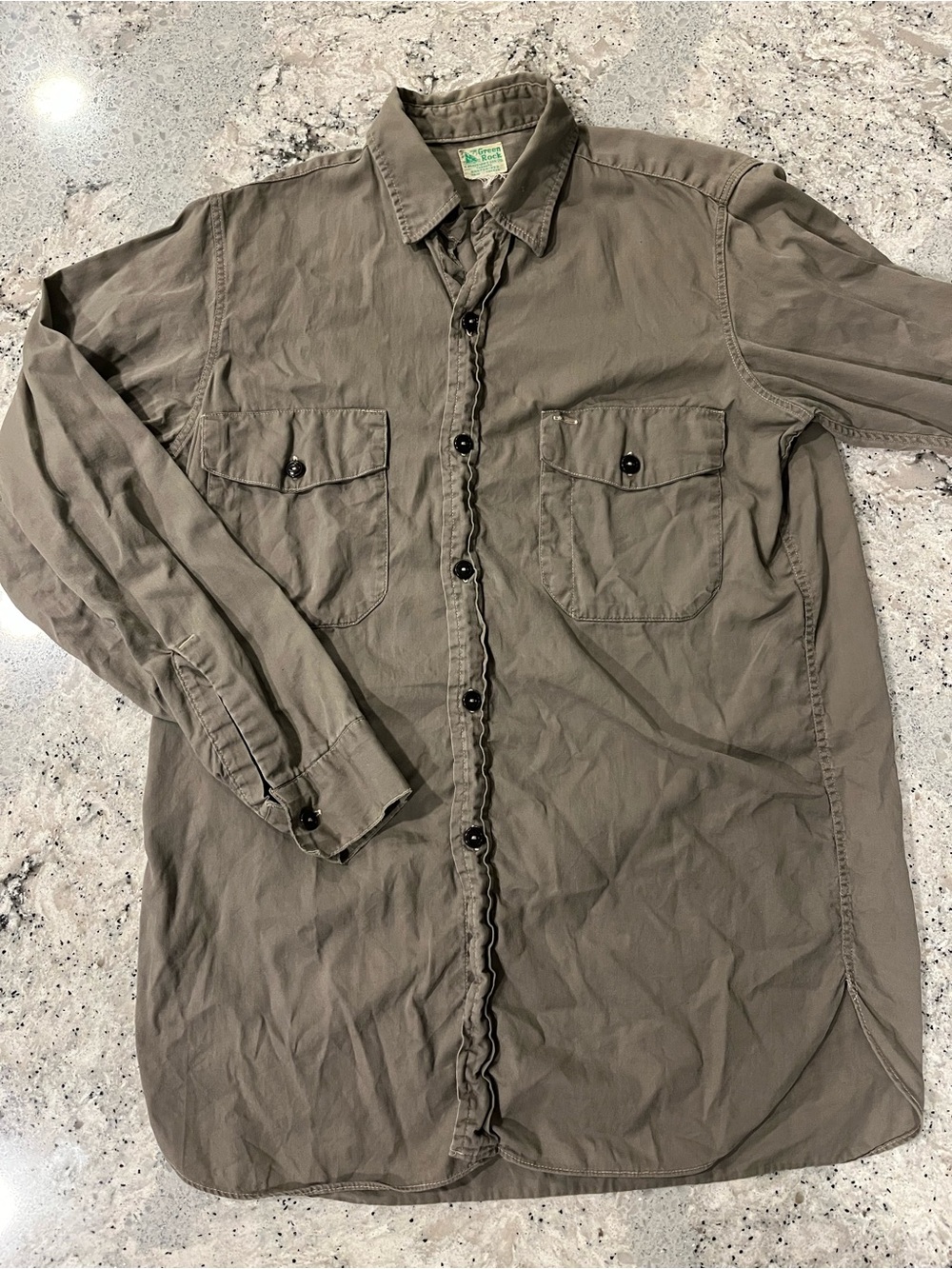 Vintage 50s 60s Sanforized Green Rock Work Shirt
